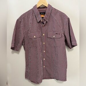 Orvis Clearwater Seersucker Shirt Short Sleeve Button Up Men’s Size Large Casual